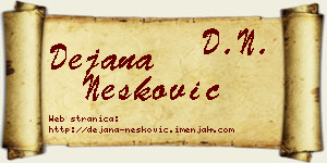 Dejana Nešković vizit kartica